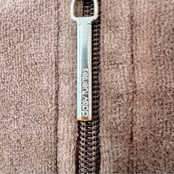 Retro Y2K Daisy Fuentes Brown Velour Zip Hoodie Lace Trim Size M - Picture 7 of 14